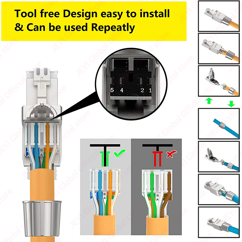 Conector RJ45 JEYI CAT7 6A 8P8 - Rj45 Jack avaliação e preço