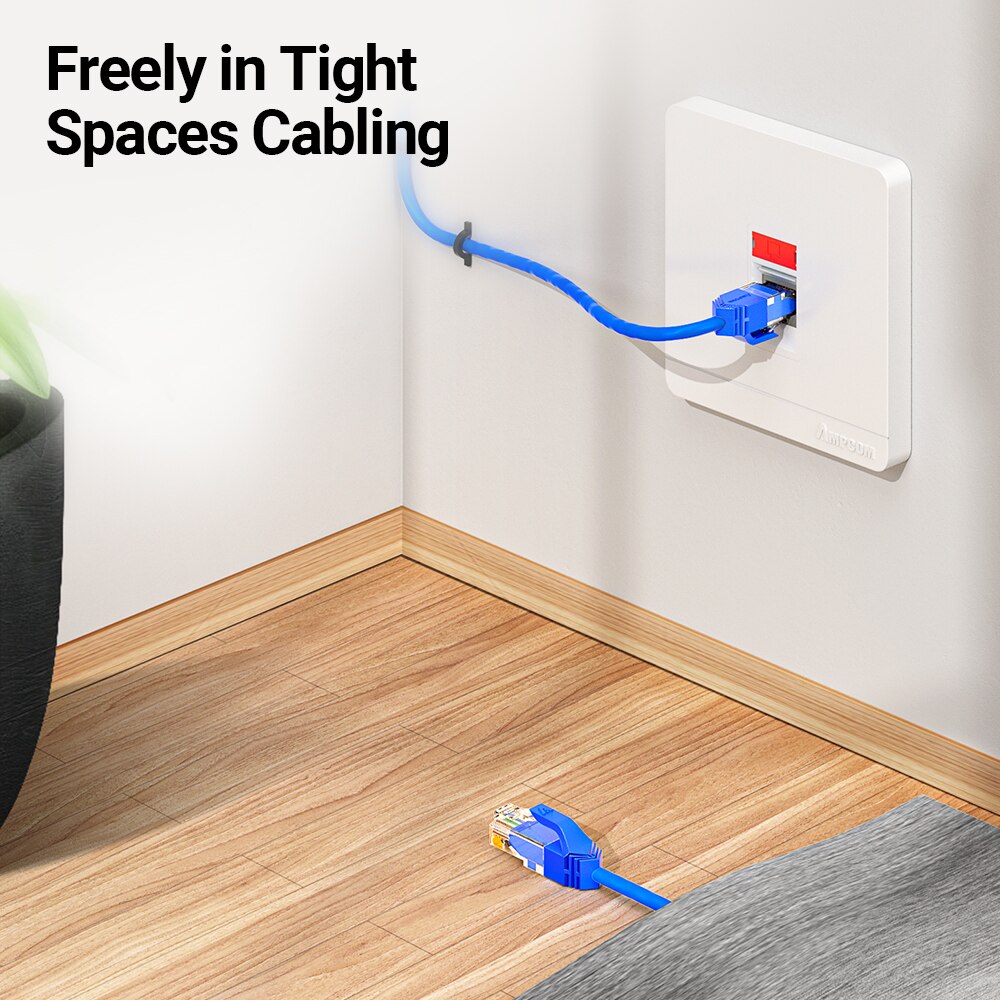 AMPCOM Ultra Slim Cat6a Cabo D - Rj45 Jack avaliação e preço