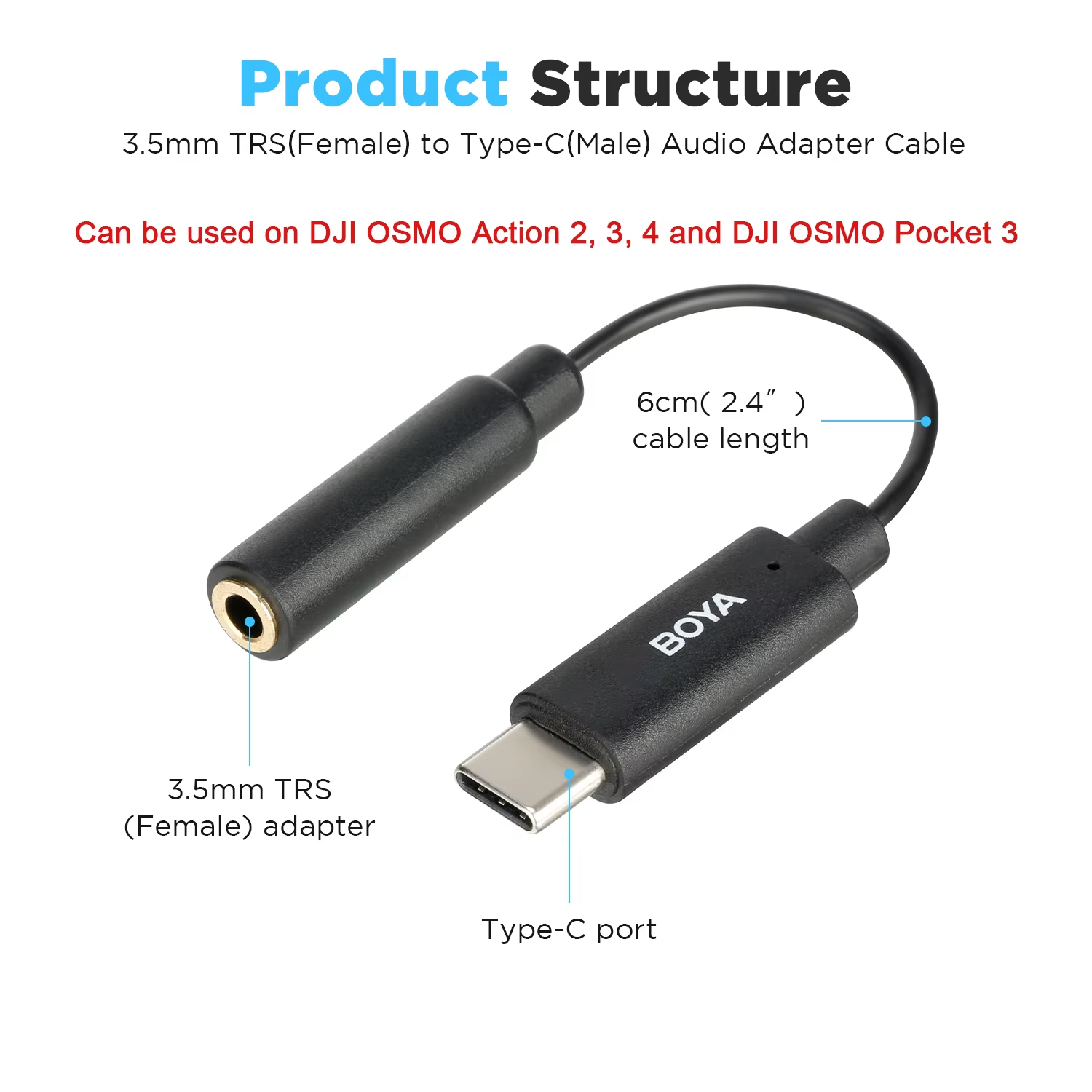 BOYA BY-K4 3,5 mm TRS (fêmea)  - Trs Cable avaliação e preço