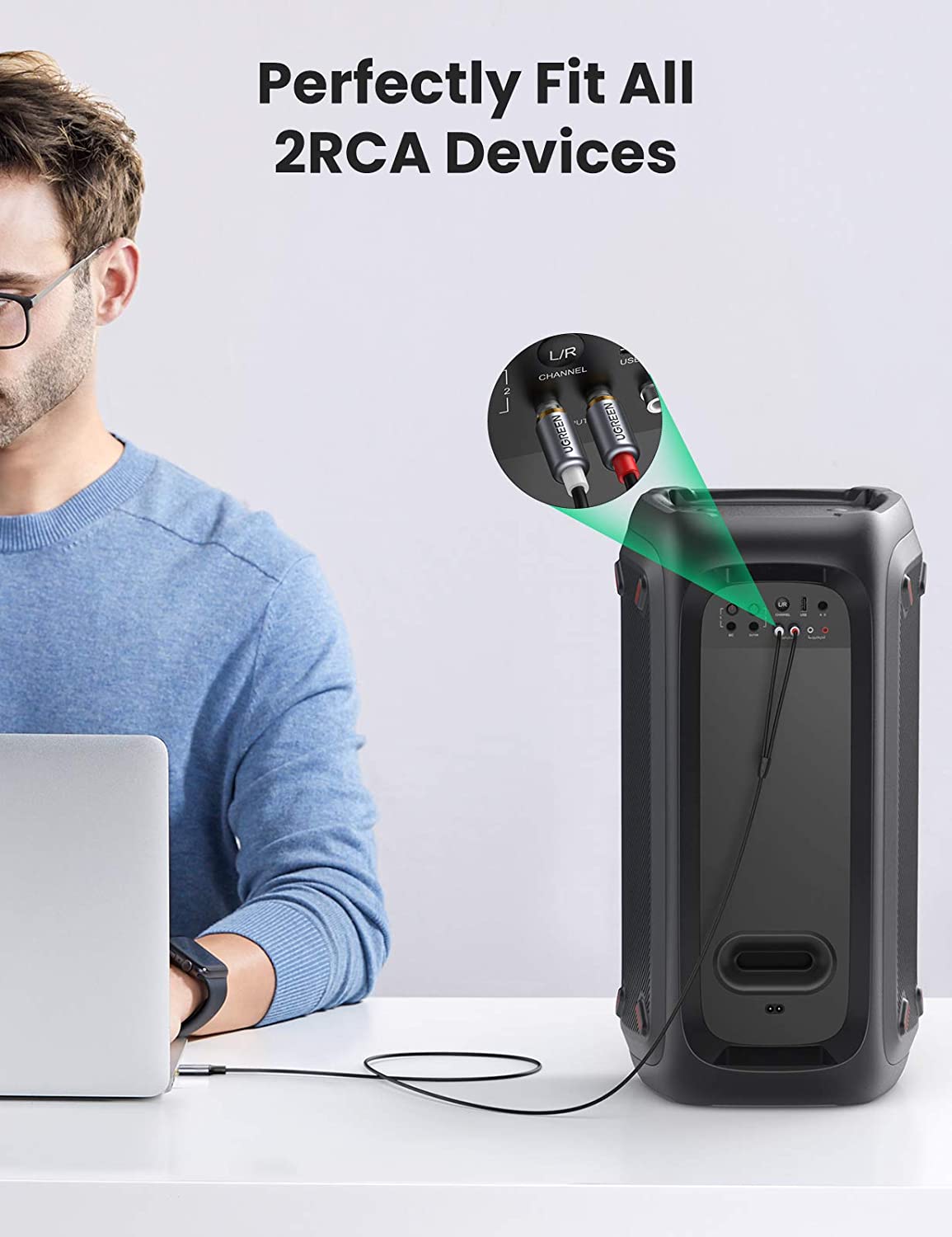 Cabo de áudio UGREEN USB-C par - Rca Cable avaliação e preço